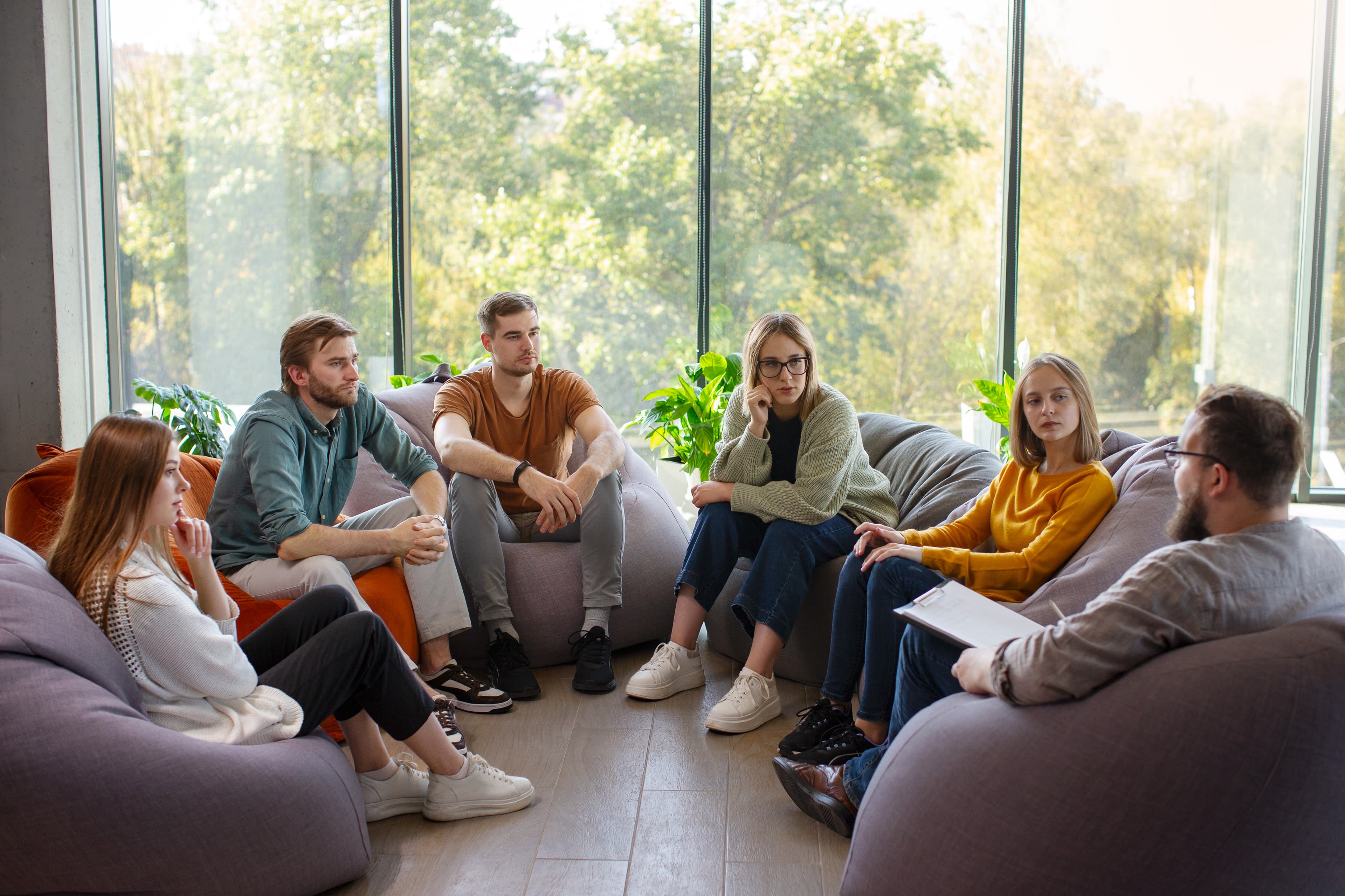 A diverse group of people in a discussion
